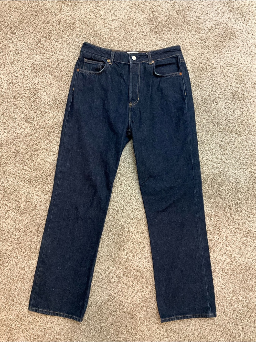 Reformation Dark Indigo high rise Straight Jeans